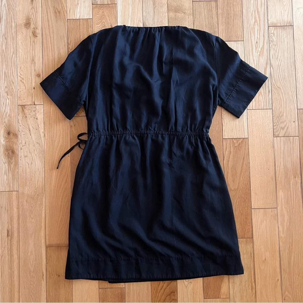 COS Womens Short Sleeve V Neck Wrap Dress Lyocell Linen Blend Size Small - Picture 4 of 10